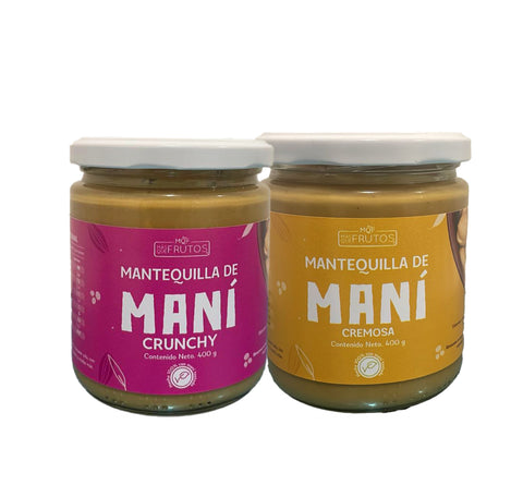 Pack 4  Mantequilla de Maní  (Pack Mantequilla de Maní Cremosa 400grs  + Crunchy 400grs)